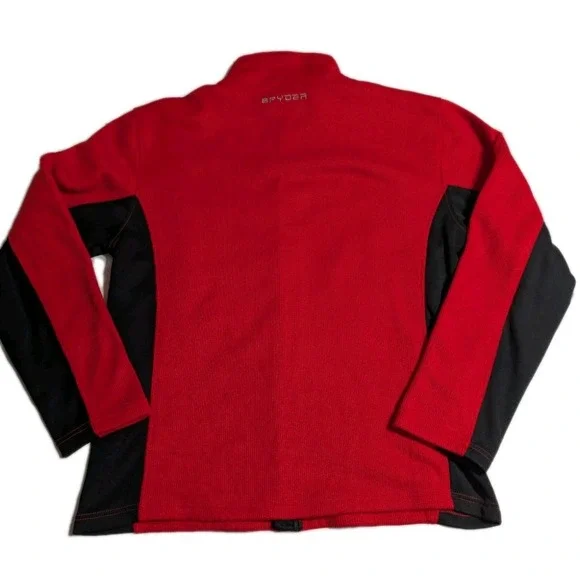 Spyder Bandit Full Zip Fleece Jacket Red Black Men's Large Athletic - Picture 7 of 7